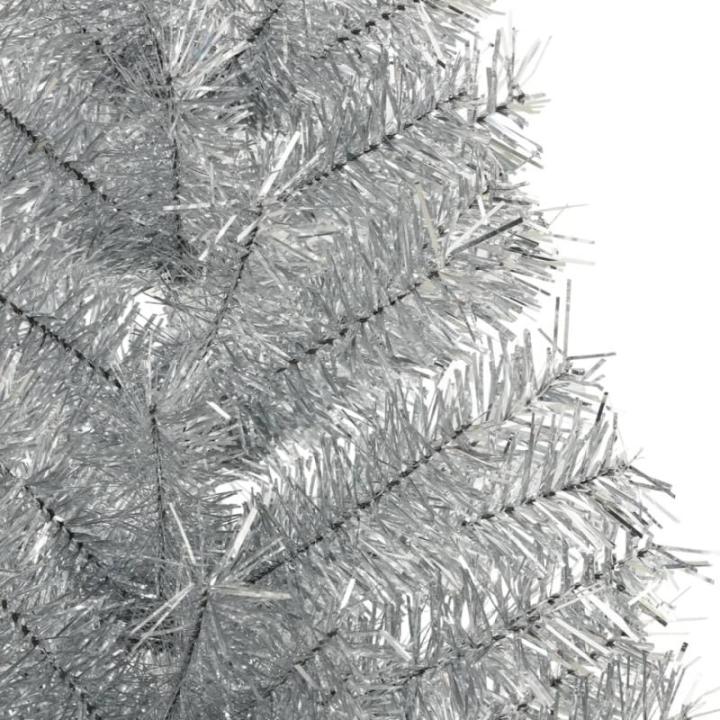 Kunst Weihnachtsbaum,künstlicher Weihnachtsbaum klein,Künstlicher Halb-Weihnachtsbaum mit Ständer Silbern 180 cm PVCGeeignet für Patio, Schlafzimmer, Wohnzimmer, Weihnachten