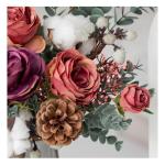 Kunstblumen Künstliche Blumensträuße für den Innenbereich – Simulationsblumen aus Seide in Einer Glasvase für Tisch- und Wohnzimmerdekoration, künstliche Pflanzen für jede