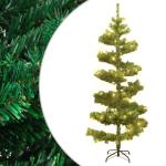 Spiral-Weihnachtsbaum mit Beleuchtung und Ständer Grün 180 cm Christbaum Dekobaum Kunstbaum mit Ständer Tannenbaum Weihnachten Künstlicher Weihnachtsbaum für Weihnachtsdeko