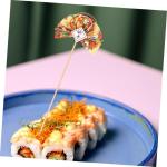 2st Blumenstab Japanische Accessoires Cupcake-Kuchen-Picks DIY-Fan-Pick Japanisches Dekor Dekorative Blumenpflücker Künstliche Blumenstiele Japanische Cupcake-Topper Plastik Gold