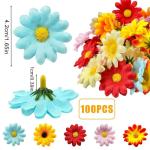 100 stuks , madeliefjes om te knutselen, kleur stoffen bloemen, herbruikbare om te knutselen, decoratieve bloemen, geschikt voor doe-het-zelvers, bruiloft, festival, party,