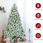 Kunstkerstboom met sneeuw, 135/180/225 cm, kerstboom met metalen standaard, kerstboom 400/928/1346 takken, pvc, kunstboom, kerstklapsysteem voor thuis, kantoor, winkels (225 cm)