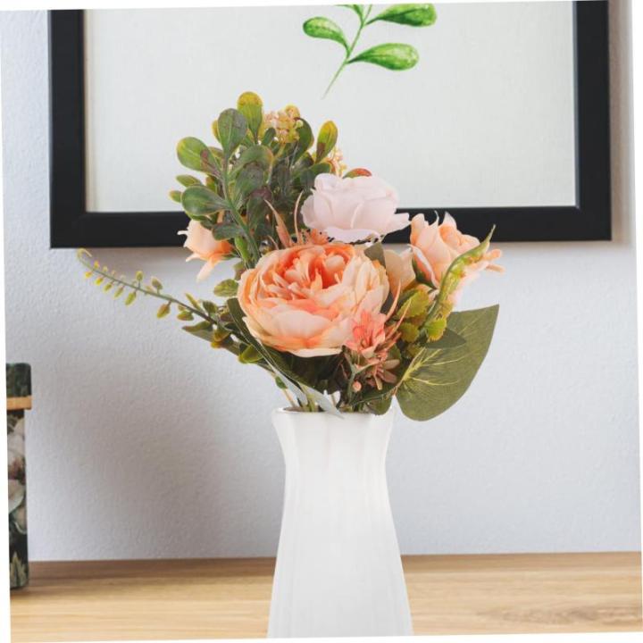 Künstlicher Pfingstrosenstrauß Künstliche Seidenblumen Nordisches Dekor Tischdekorationen Pfingstrose Seidenblumenstrauß Pfingstrose Getrocknete Blumen Rosendekor Orange Seiden