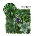 Künstliche Hecke Pflanze Wand Heimdekoration Simulierter Rasen Simulierte Pflanze Wandpflanze Blumen Wanddekoration 50 x 50 cm (1)