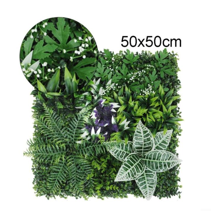 Künstliche Hecke Pflanze Wand Heimdekoration Simulierter Rasen Simulierte Pflanze Wandpflanze Blumen Wanddekoration 50 x 50 cm (1)