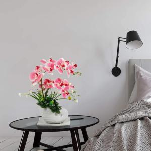 Kunstblumen Künstliche Orchideenblüten in Vase, realistische Desktop-Dekoration, gefälschte Bonsai-Pflanzen, Heim-Party-Mittelstück-Dekoration, Rosa für jeden Anlass