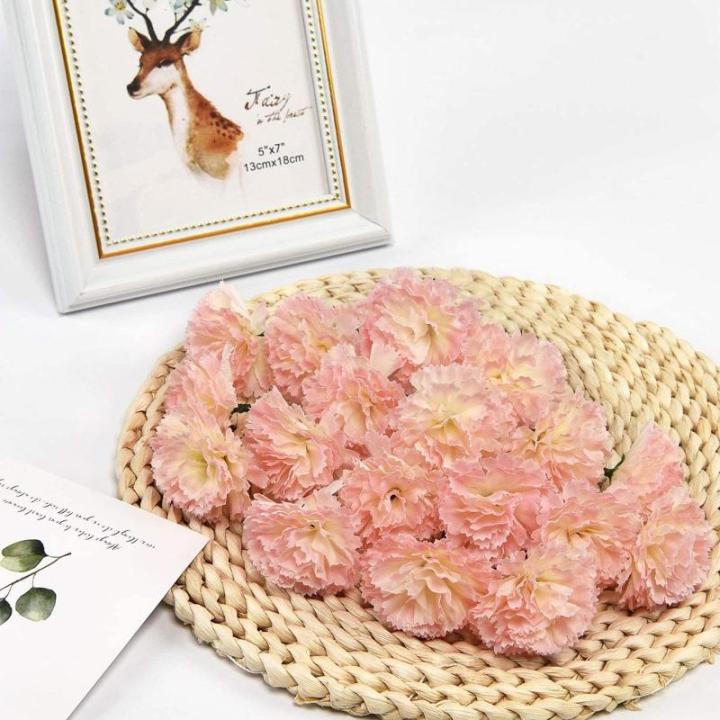 , anjer, 30 stuks, droogbloemen, decoratief, zijdemateriaal, blijven lang mooi, makkelijk in het onderhoud, goed voor feestjes, interieurstijlen of bruiloften (lichtroze)