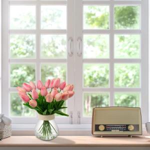 20 stuks kunstbloemen, kunstbloemen, tulp, kunstbloemen, tulp, bloemenboeket, latex, bloemen, zijde, tulp, real-touch, voor thuis, feest, bruiloftsboeket, tuindecoratie