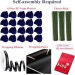 Glitter-rozenboeket, kunstrozenboeket, doe-het-zelf boeket, glanzend, kunstrozenboeket, liefdescadeau, rozengrans, doe-het-zelf boeket cadeaus voor Valentijnsdag (rood, 20 stuks)