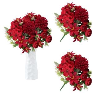 Kunstbloemen decoratieve kunstbloemen met stelen voor doe-het-zelf bruiloft, bruidsboeket, babydouche, bloemstuk, tafeldecoratie, woondecoraties 1015