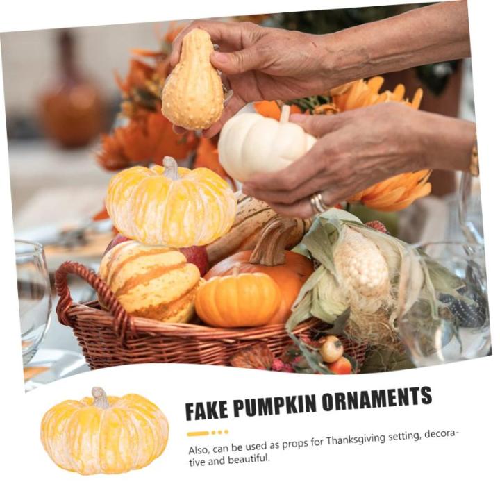 Halloween pompoenen Halloween tafelaccent kunstmatige pompoendecoratie nep mini-pompoenen porseleinen mini-pompoenen herfst keramische pompoen decor veelkleurig decor voor tafel