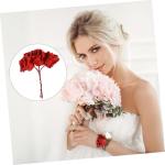 50 Stück Rosenkopf Realistisches Blumenstraußdekor Künstliche Rosenköpfe Simulationsblumenstrauß Künstlicher Blumenstrauß Staubblatt Künstlicher Rosenstrauß Sport Rot