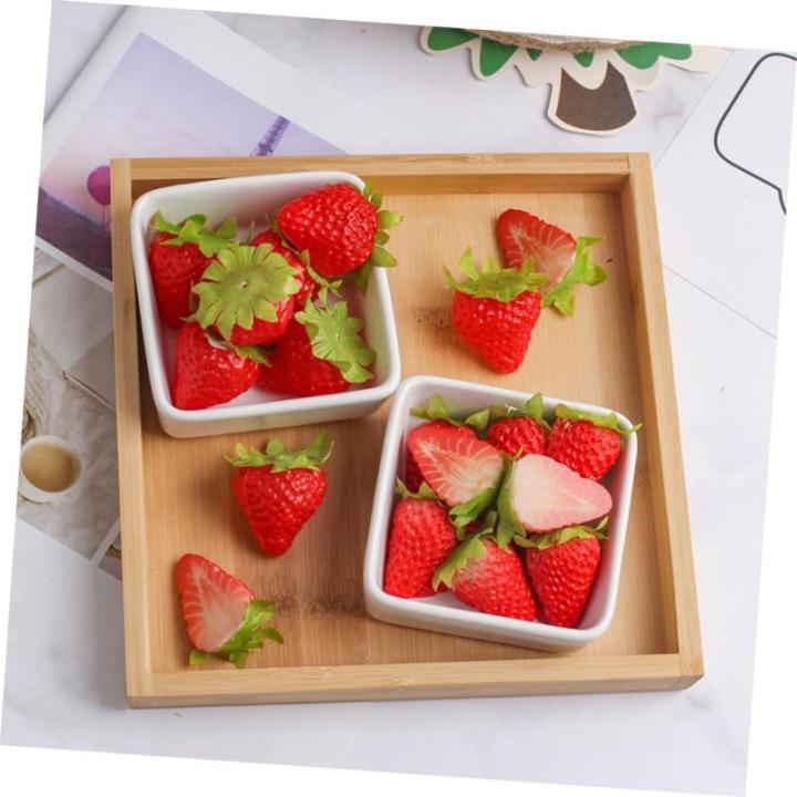 4 Sätze Künstliche Erdbeere Modell Mit Gefälschten Früchten Gefälschte Erdbeere Erdbeer-Dekorationen Erdbeer-Party-Dekorationen Erdbeeren-dekor Falsches Obst PVC 10 Stück * 4