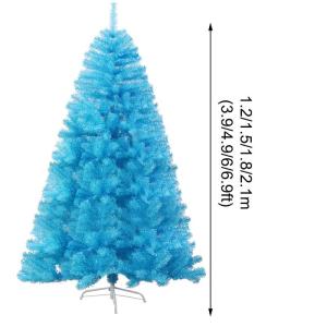 Blauer Weihnachtsbaum, spitzer/flacher Weihnachtsbaum, hochwertiger künstlicher Weihnachtsbaum, einfach zu montieren, faltbarer Metallsockel, geeignet for Haus, Partydekoration(Po