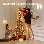 6/7 Fuß großer, 1-Minuten-Pop-Up-Weihnachtsbaum mit Licht, zusammenklappbarer Weihnachtsbaum, Arbol De Navidad Plegable, komplett dekorierter, vorbeleuchteter 6/7 Fuß großer, F