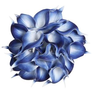 Blaue künstliche Calla-Lilien, fühlen sich echt an, blaue Calla-Lilien, Kunstblumen, Arrangement, Blumenstrauß für Zuhause, Garten, Büro, Party, Hochzeit, Blumenstrauß, Tafel