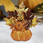 Halloween-Kürbisse, Ahornblätter, Ornament, Herbsternte, Dekor, neuartiges dekoratives Handwerk, Esstisch-Mittelstück für Geschäft und Büro, Style G