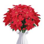 3 stuks kunstkerststerren, kunstbloemen, rood, kunstbloemen, kerstbloemen, kerstboeket, kunstkerststerren, decoratie, kerstdecoratie voor feest, kerstdecoratie