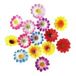 100 Stuks Daisy Bloemhoofdjes, Kunstmatige Bloemhoofdjes, Mini Kleurrijke Zijden Bloemen, Ambachten voor Bruiloften, Feesten, Feesten, DIY Hoofdtooi met Kronen (4 cm, 7 Stijlen)