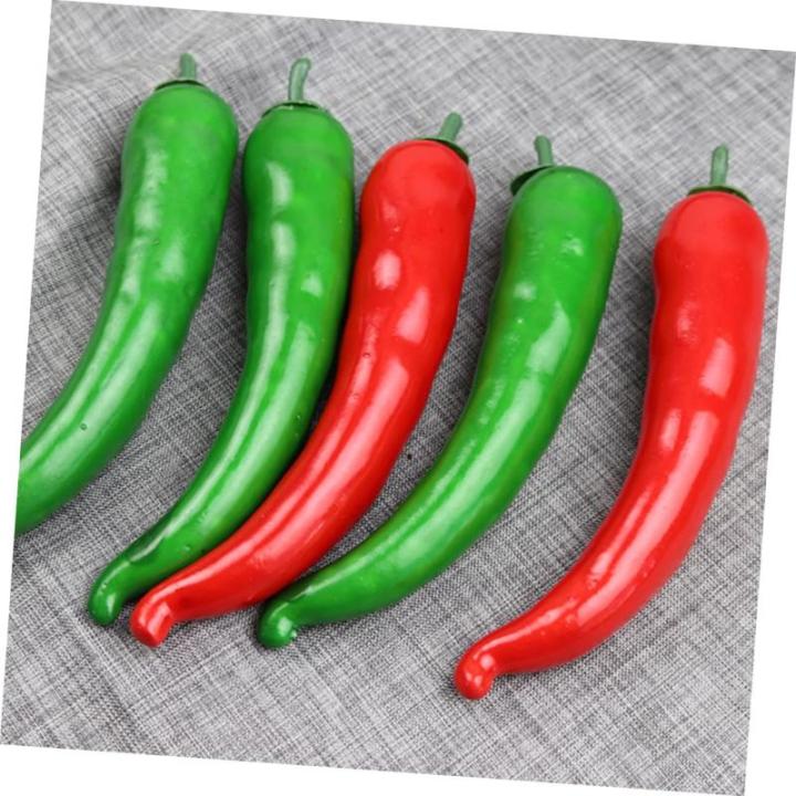 3 Sätze Simulationsmodell Paprika Künstliches Gemüse Foto-Requisite Pfeffer Modell Dekoration Food-Modell-Requisite Gefälschter Gemüsepfeffer Falscher Chili Poly-Drache 5 Stü