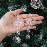 16 stuks kerstdecoratie, sneeuwvlokken, ijspegel, kerstboomversiering, kristallen decoraties, kerstboomversiering, sneeuwvlokken, decoratie, acryl, kerstboomdecoratieset