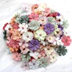 50 stuks bloemen om te knutselen, bloemendecoratie, kleurrijke kunstbloemkoppen, decoratie, zijden bloemen voor knutselen, om te knutselen, klein voor bruiloft,