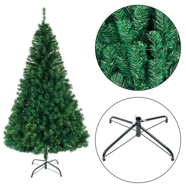 2,44 m künstlicher Weihnachtsbaum, unbeleuchtet, künstlicher Weihnachtsbaum mit Scharnier, 1138 Zweigspitzen und faltbarem Metallständer, Weihnachtsweihnachtsbaum für Zuhause, 