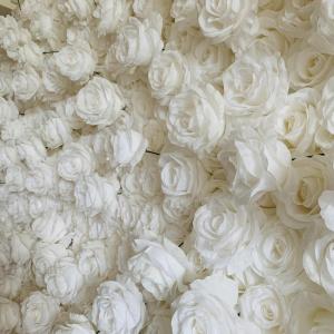 Simulation Rosenstoff Hintergrund Blumenwand, Stoff Hintergrund Blumenwand Künstliche Blume Weiße Rose Hochzeitsdekoration Layout Hintergrundwand Gefälschte Blume Outdoor-Ausste