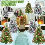 Holiday Planter Filler, Artificial Christmas Urn Filler, Faux Christmas Flowers for Outdoor Planters, Lighted Artificial Christmas Pre-lit Decorations with Tripod Stake, Pot Filler