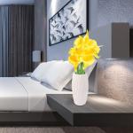 Künstliche Blumen, Künstliche Calla-Lilien-Blume, 10 Stück, fühlt Sich echt an, Seide, Blumen mit langem Stiel, Blumenstrauß, Großdekor(Yellow)