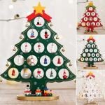 DIY Wooden Mini Christmas Tree Set, Mini Holz Christmas Tree Weihnachtsbaum mit Anhänger, Holz Tannenbaum Klein Weihnachtsbaum, Weihnachtsbaum aus Holz DIY Weihnachtsbaum für Wei