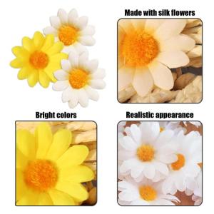 200 kunstmatige chrysanten, kleine chrysanten als taartdecoratie, bloemen om te knutselen, slingeraccessoires, bloemenaccessoires voor bruiloftsfeestdecoratie