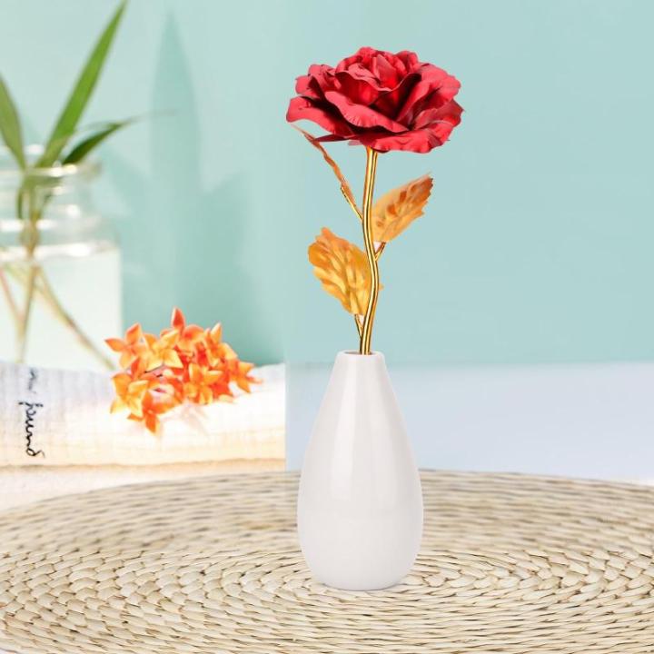 Cadeaus voor vrouwen, kleine Galaxy rode roos bloem met vaas, kerstman cadeaus voor mama, jou, vriendin, vrouwen, cadeau voor Kerstmis, verjaardag, Valentijnsdag