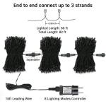 Lichtsnoer kerstboom, 20 m, 200 leds, kleurrijk, kerstverlichting met stopcontact, 8 modi, timer en geheugenfunctie, waterdichte lichtketting voor binnen en buiten, voor tuinfeest 