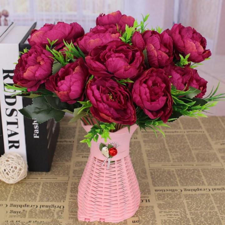 Dekoblumen Künstlich 24 Stücke Künstliche Pfingstrose Blumen Gefälschte Glorious Blumensträuße Fake Flowers für Hochzeitsfest Hochzeitsdekoration 0806