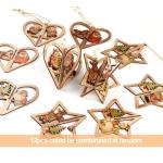 6 kerstboom decoraties houten, 3D kerstdecoratie kerstboom, kerstboomdecoratie met hangtafels van hout,kerstboom decoratie voor het decoreren van kerstboom,DIY Xmas Party Supplies