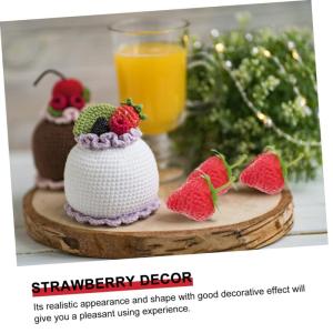 4 Sätze Simulierte Erdbeere Künstliche Fruchtdekoration Künstliche Früchte Gefälschte Erdbeeren Für Künstliches Backen Miniaturfrüchte Erdbeerdekorationen 18 Stück * 4