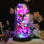 Die Schöne und das Biest Rose, Rosenblume Geschenke für Frauen, beleuchtete Galaxie-Rose Geschenk für Mama, künstliche Blume, einzigartige Geburtstagsgeschenke (Rosa)