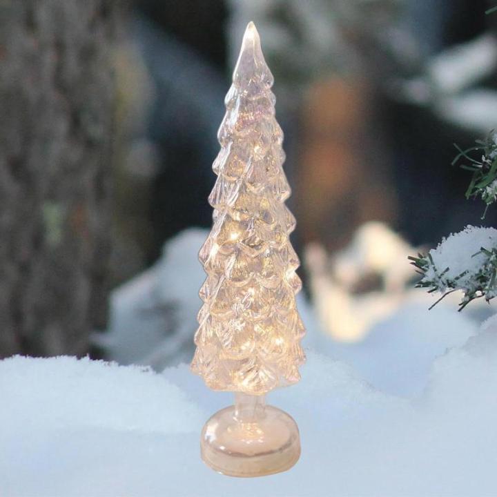 Beleuchteter Tisch-Weihnachtsbaum, Weihnachtsschmuck, Nachtlicht, Nachtlampe für Kaminsims, Schlafzimmer, Fenster, Regal, Wohnzimmer, L White