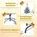 Kunstkerstboom, potlood, 180 cm, dennenboom met sneeuw, kerstboom met 460 takken en inklapbare metalen standaard, slanke kunstboom, Kerstmis voor thuis, op kantoor (groen)