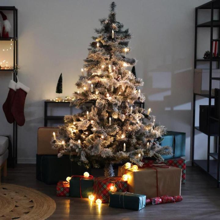 Luvi-naalden Kunstkerstboom, 150 cm, wit, inklapbaar, met 371 takpunten, incl. metalen standaard, snelmontage, klapsysteem