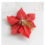 Glitzer Weihnachtsblumen Weihnachtsstern, Kunstblumen Weihnachten, Weihnachtsbaum Blumen Gold,DIY Simulation Blume Weihnachtssterne Blumen KüNstliche Spitzen Mit Clips (Gold,20 St
