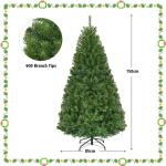 Künstlicher Weihnachtsbaum mit LED Beleuchtung, Tannenbaum Grün aus PVC Nadeln, Christbaum mit Klappbarem Metallständer, Christemas Tree 11 Lichtmodi /5 Farbwechsel (150 cm)