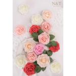 Künstliche Rosen Blume, 30 Stück Deko Blumen Fake Rosen mit Stielen DIY Hochzeit Blumensträuße Braut Zuhause Dekoration, Dunkelrot