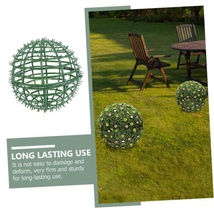 4 Stück Grasballständer Grasrahmengestell Halter für Blumengraskugeln Blumenarrangement Ballständer Garten Dekoration Gartenversorgung dekorativer Blumenrahmen Plastik Green