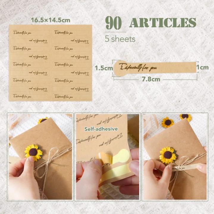 100 stuks kunstzonnebloemen, 3,5 cm, met 90 stickers, decoratieve bloemen, klein met metaaldraad, met steel, feest, bruiloft, doe-het-zelf, plakboek, kaarten, decoratie