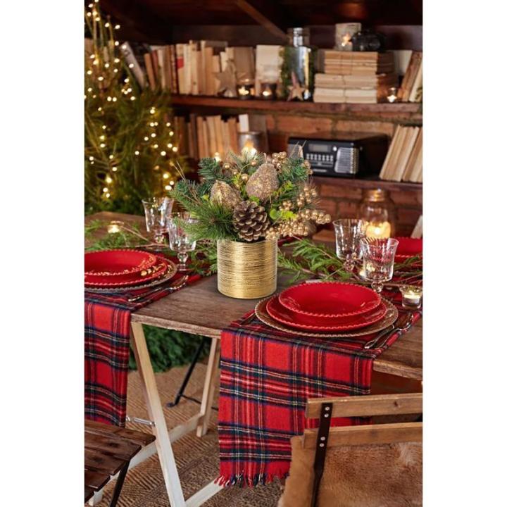 Mini tafeldecoratie, kerstboom, kunstplant in pot, kerstdecoratie met peer en dennenappels, voor kerstdecoratie, wooncultuur, keuken, eettafel, decoratieve plant, kamerplant, tafel