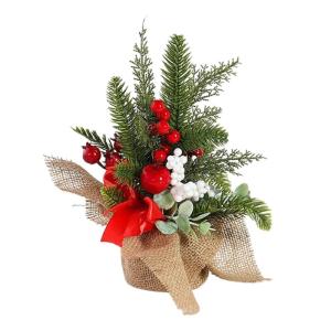 Mini-Weihnachtsbaum, 30,5 cm, künstlicher kleiner Weihnachtsbaum mit Jute-Basis, Tisch-Weihnachtsbaum, Kiefernbaum, für Innenbereich, Heimdekoration, Urlaubsdekoration (A)