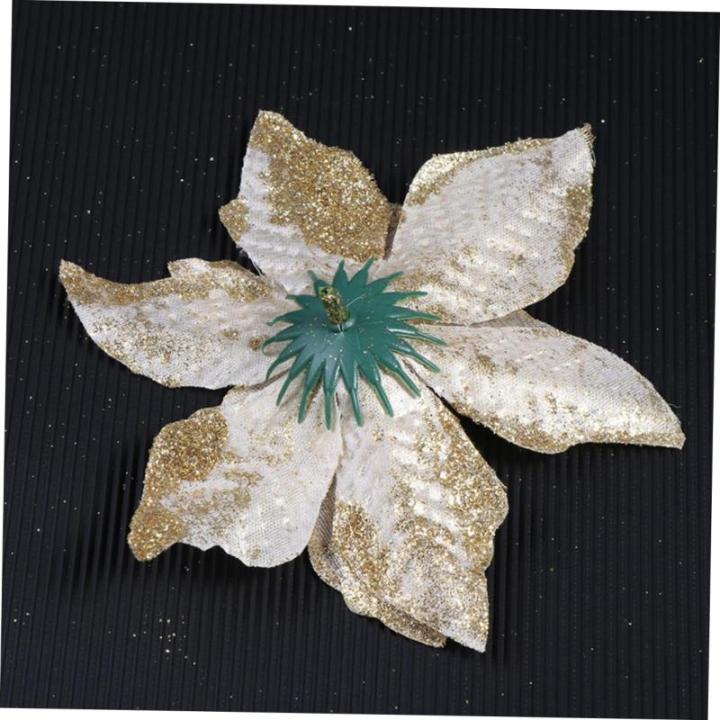 15st Weihnachtsblume Christbaumschmuck Weihnachtssternkranz Selber Machen Weihnachtssternblüten Künstliche Pflanzen Im Freien Weihnachtsglitter Künstliche Golden Plastik