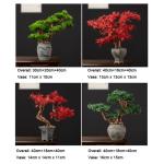 Kunstbonsai-boom bonsai-boom, kunstmatige grenen, bonsai-interieurdecoratie, kunstmatige bonsai-planten voor interieur, kantoordecoratie (rood) kunstbomenplanten (kleur: a)